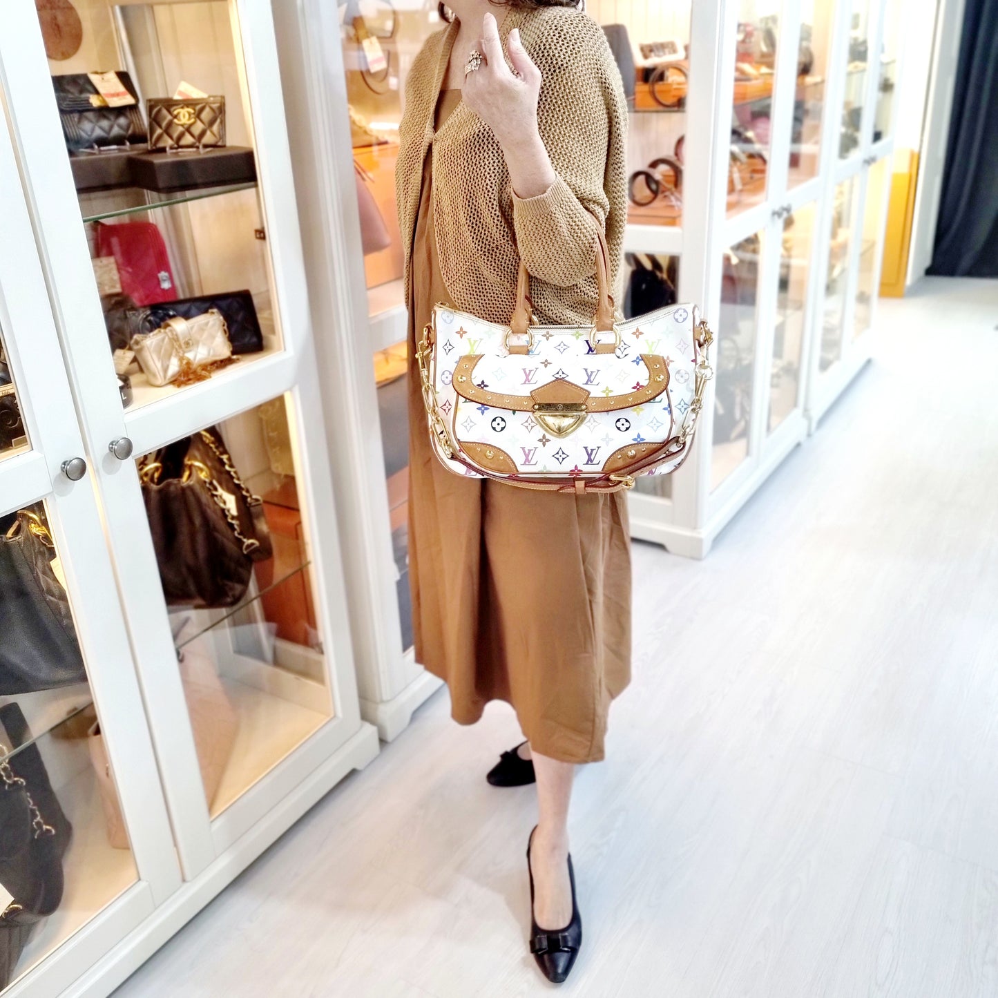 Louis Vuitton Rita Takashi Murakami Monogram Multicolor White Ghw