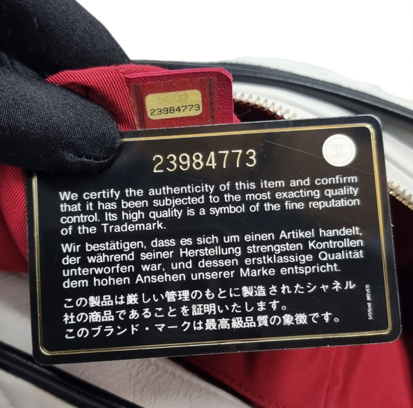 Chanel Gabrielle Medium Calfskin Leather 3 Tone Hardware (White/Black)