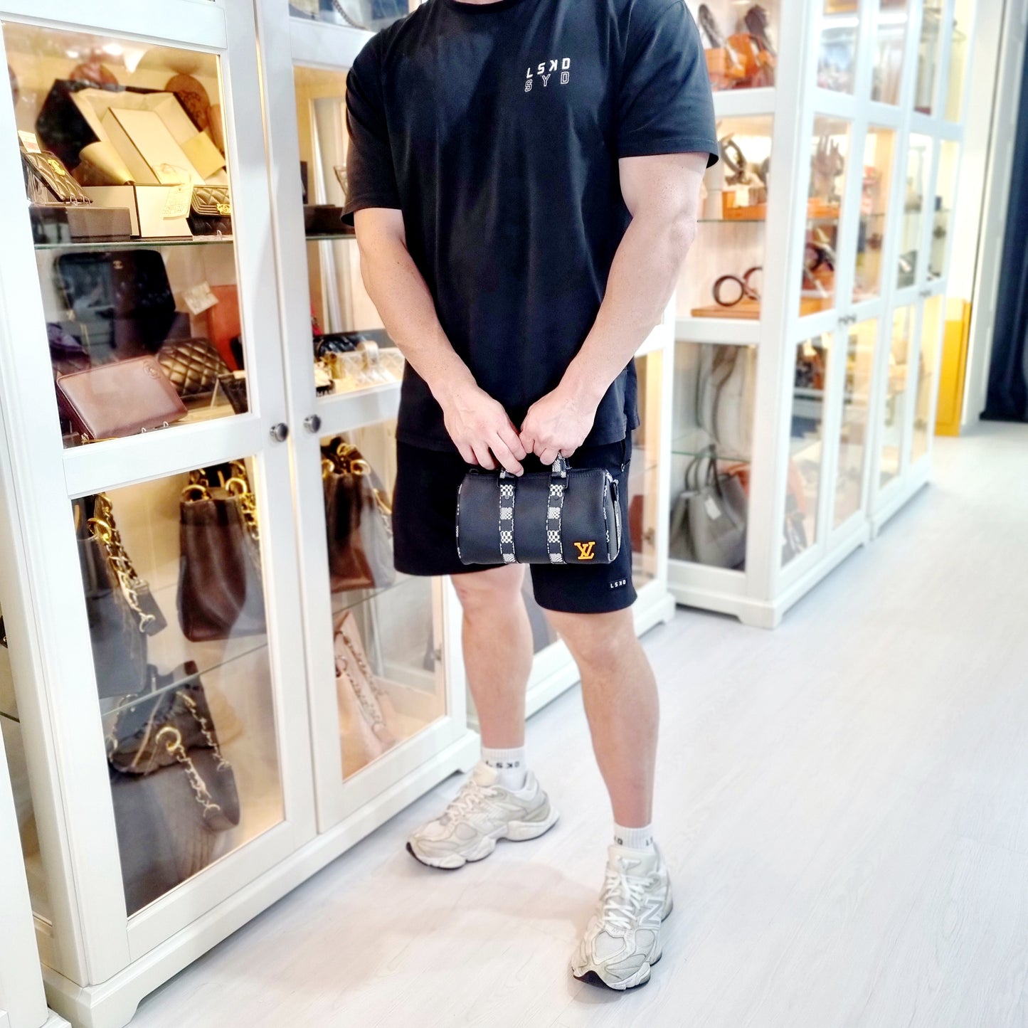 Louis Vuitton Keepall XS Damier Distorted Cowhide Leather (Black)