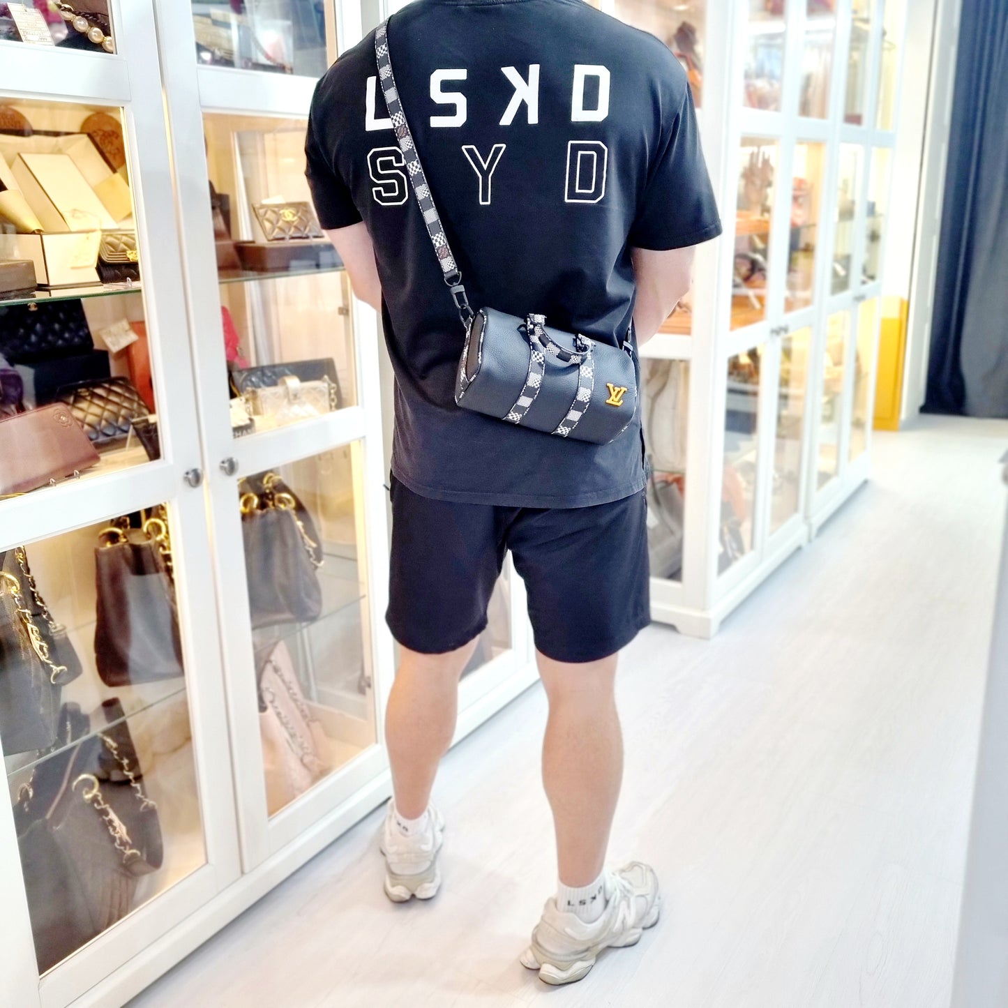 Louis Vuitton Keepall XS Damier Distorted Cowhide Leather (Black)