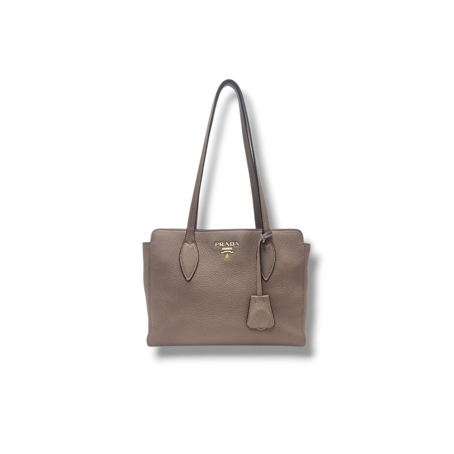 Prada 1BG112 Vitello Phenix Leather Shoulder Bag Ghw (Cameo)