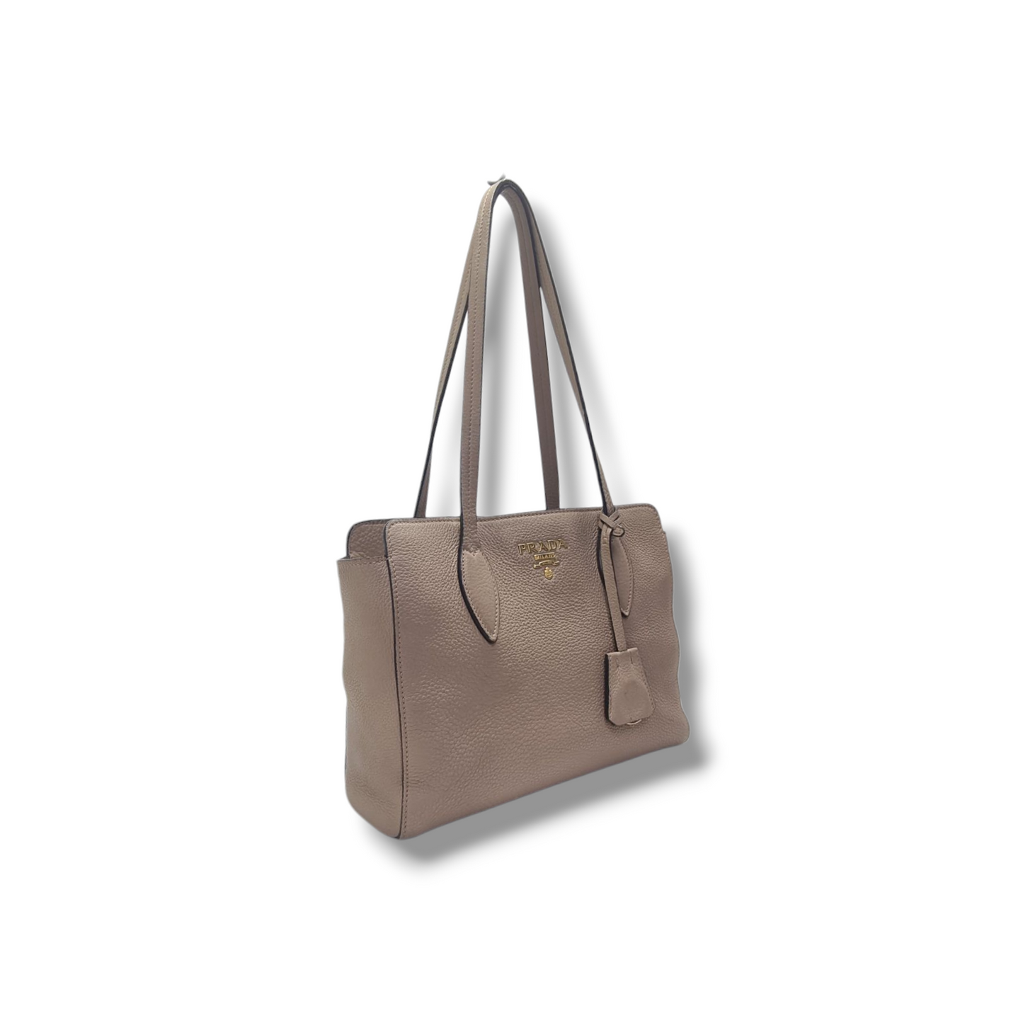 Prada 1BG112 Vitello Phenix Leather Shoulder Bag Ghw (Cameo)