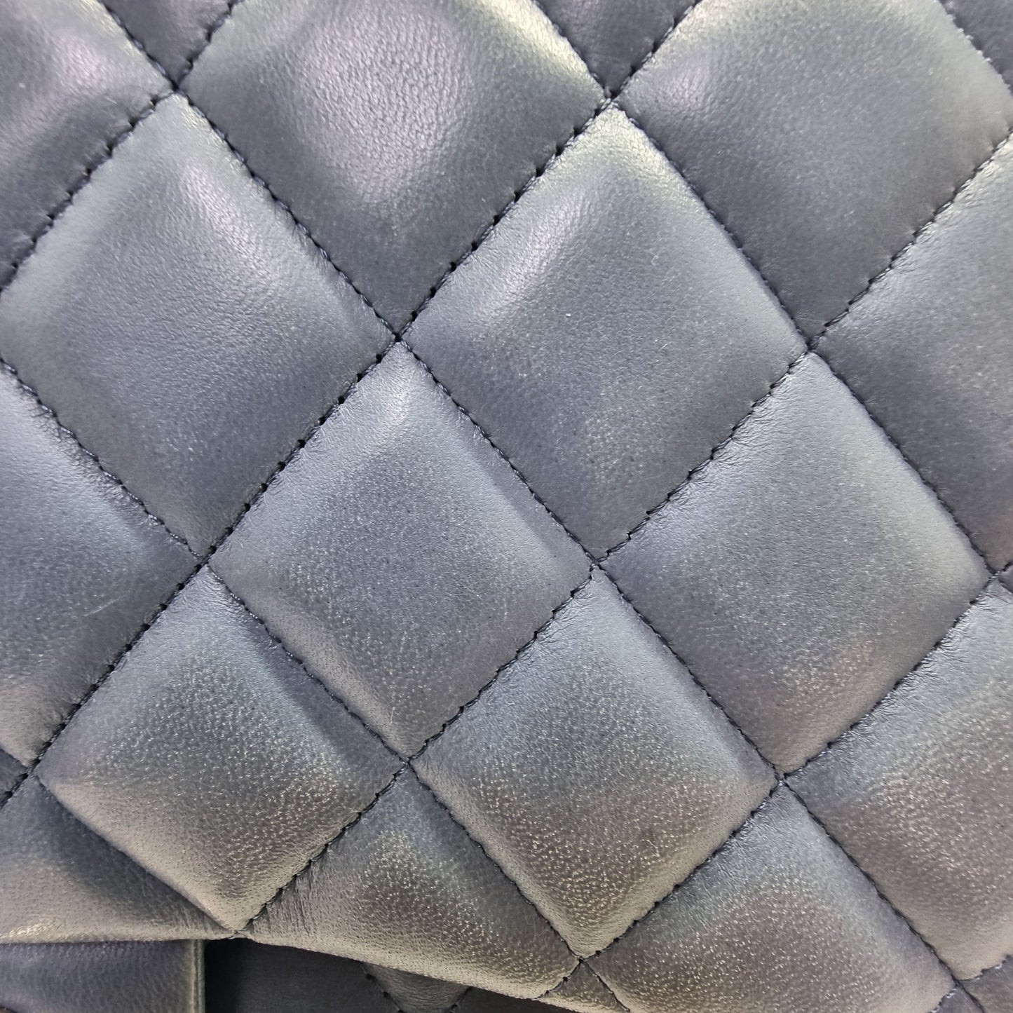 Chanel Maxi Double Flap Lambskin Shw (Light Blue)