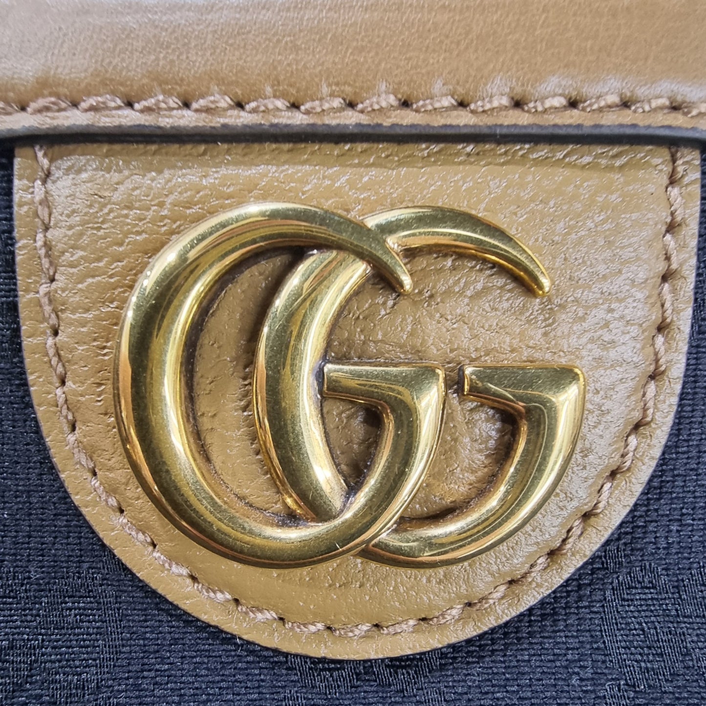 Gucci GG Bauletto Duffle Extra Large Canvas Bag Ghw (Black/Brown)