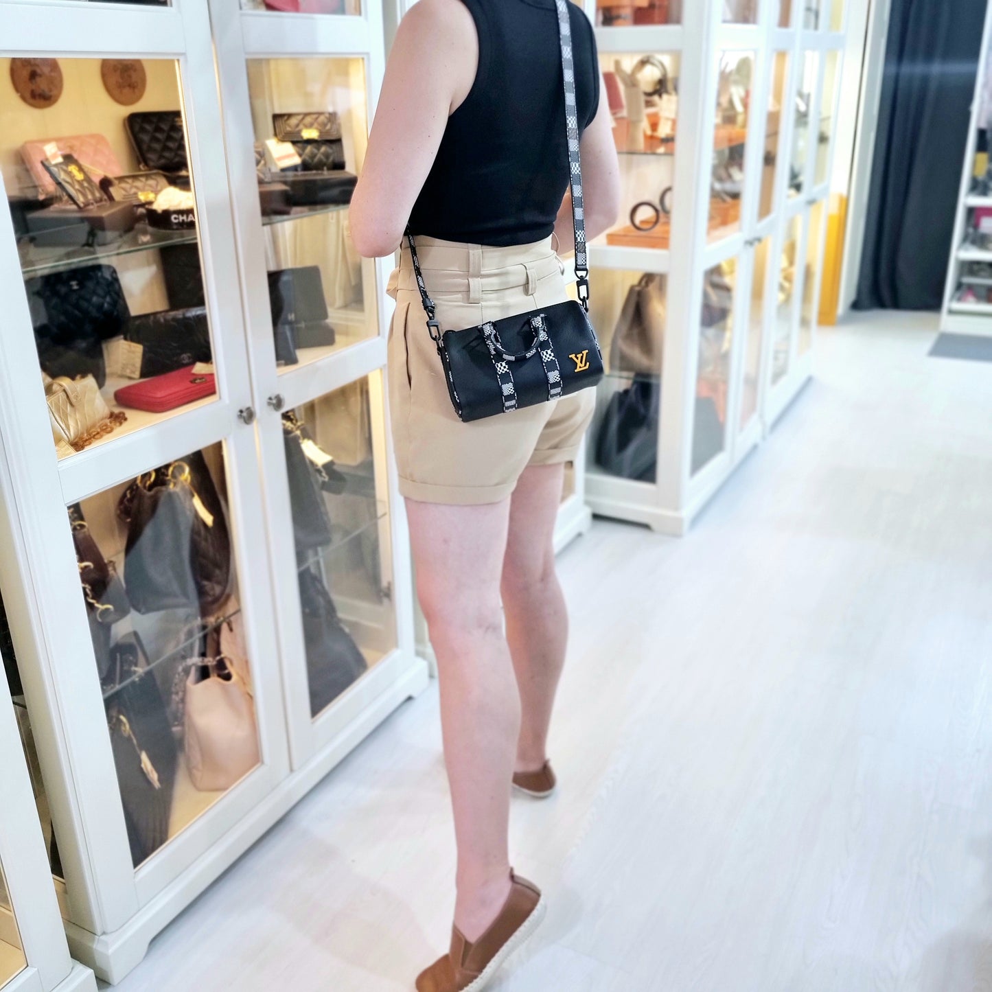 Louis Vuitton Keepall XS Damier Distorted Cowhide Leather (Black)