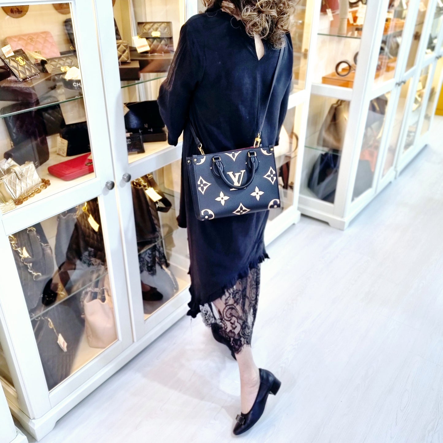 Louis Vuitton OnTheGo PM Bicolor Monogram Empreinte Black/Beige Ghw