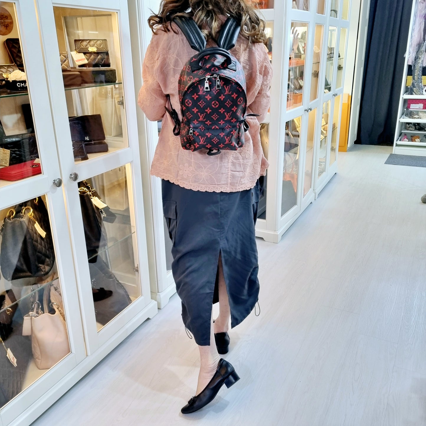 Louis Vuitton Palm Springs PM Monogram Infrarouge Red/Black Shw