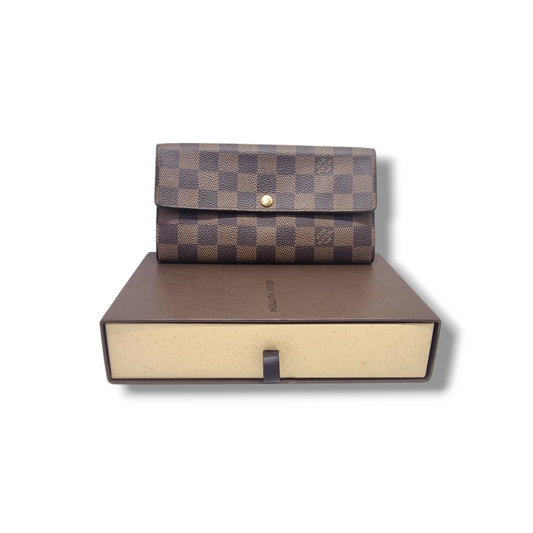 Louis Vuitton Vintage Sarah Wallet Damier Ebene Ghw