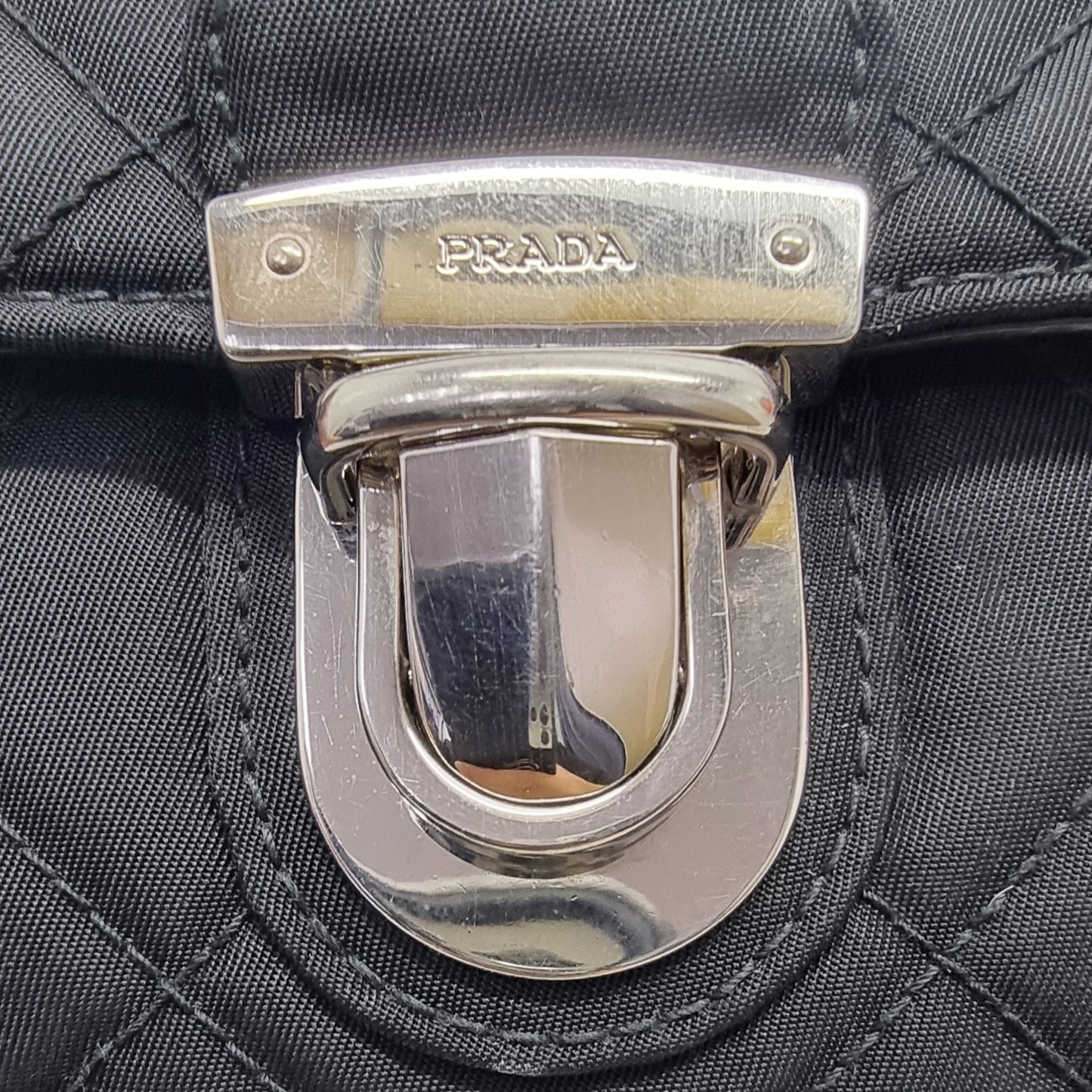 Prada BP0584 Nylon Quilted Crossbody Shw (Black)