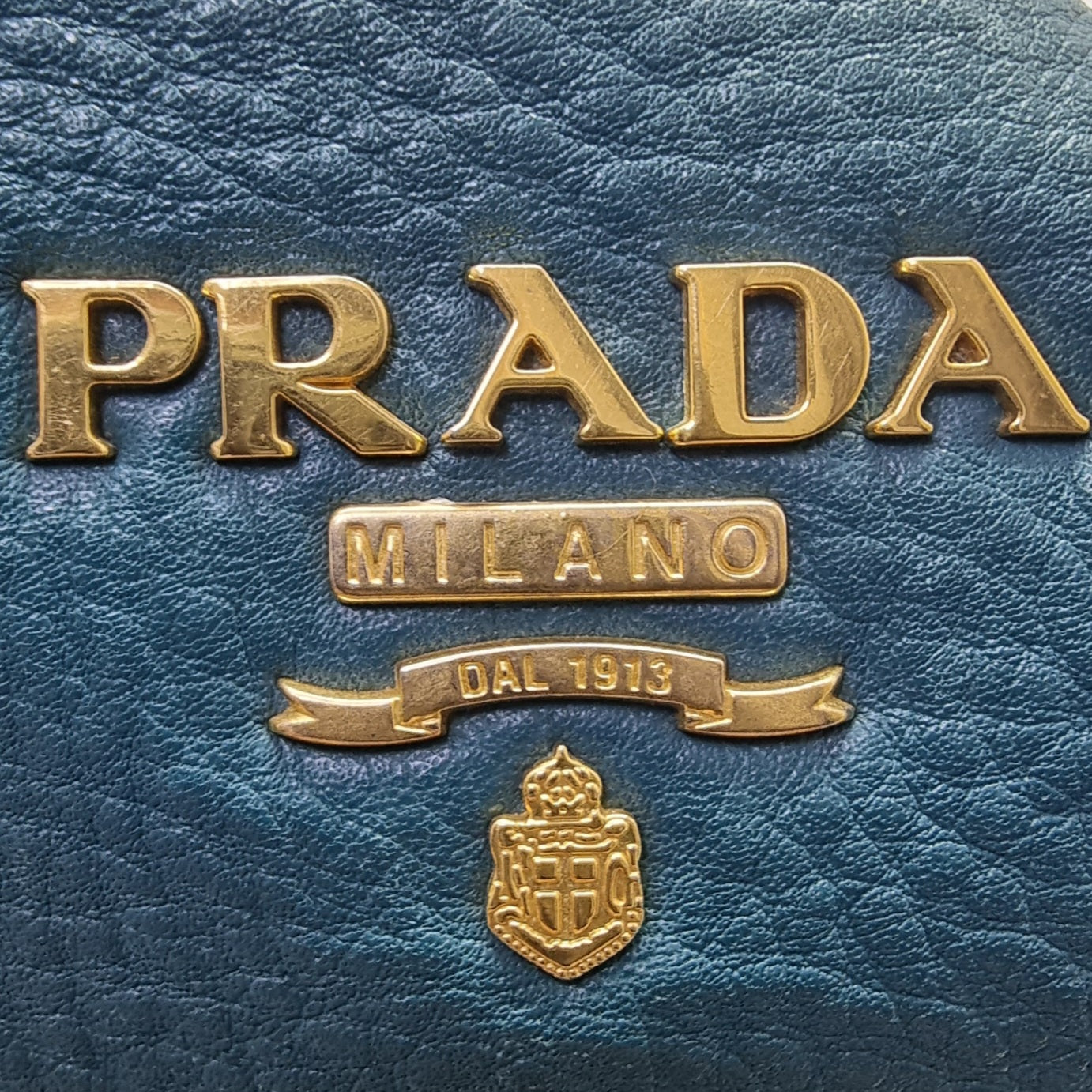 Prada Vitello Daino Leather Hobo Bag Ghw (Turquoise)