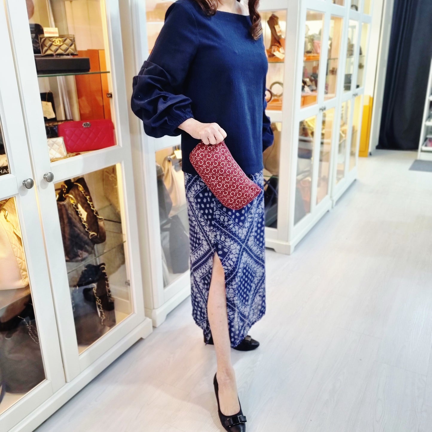 Celine C Macadam Canvas Pouch Ghw ( Red)