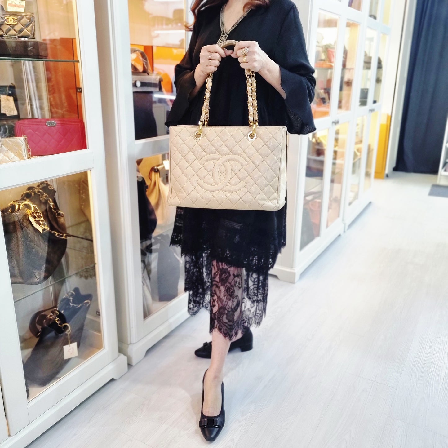 Chanel GST Caviar Ghw (Beige)