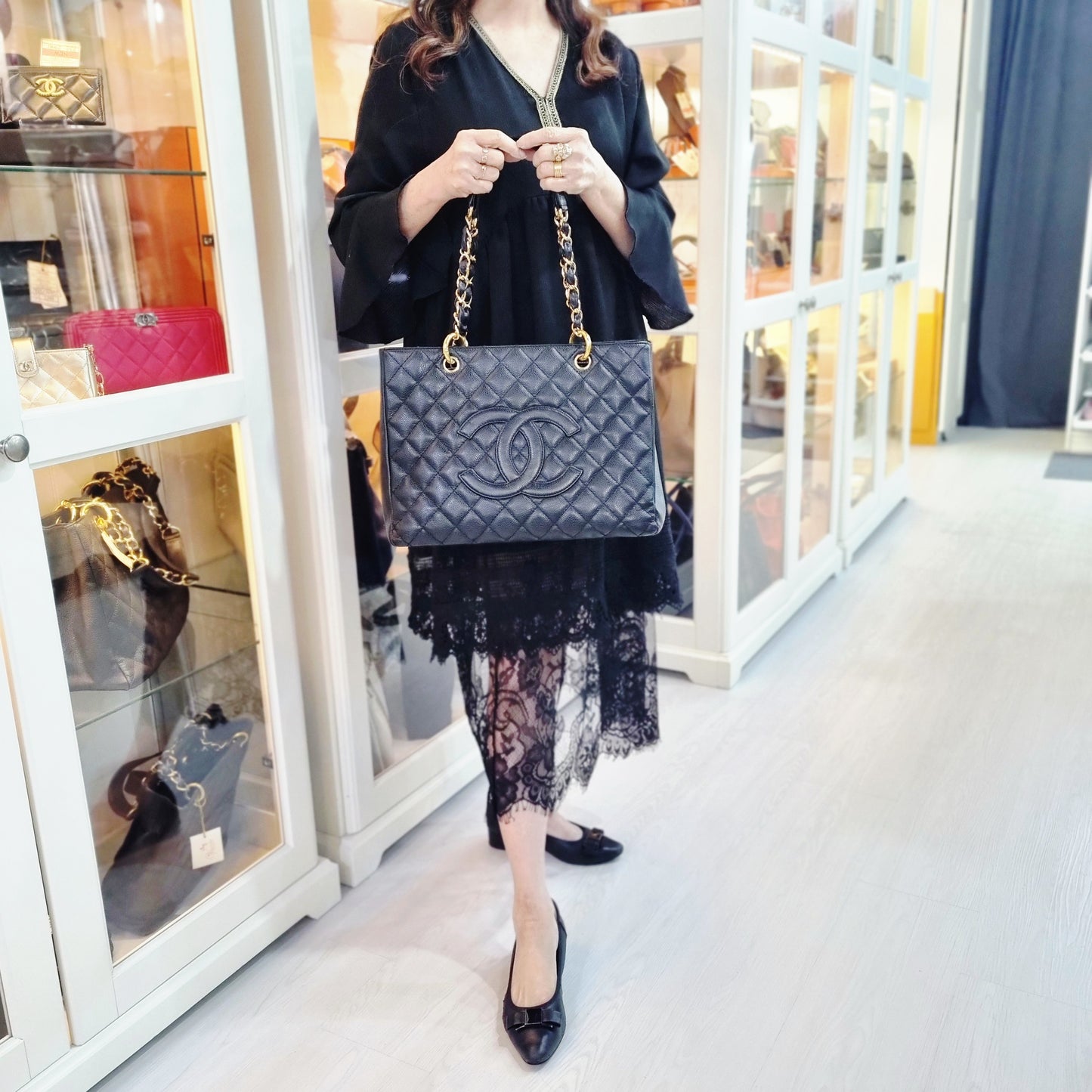 Chanel GST Caviar Ghw (Black)