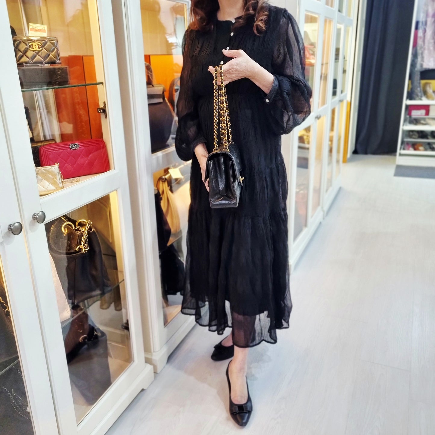 "RARE" Chanel Vintage Classic Double Sided Flap Medium Lambskin Ghw (Black)