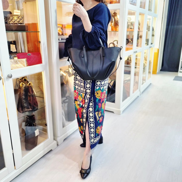 Polene Cyme Mini Leather Shoulder Bag Ghw (Black)