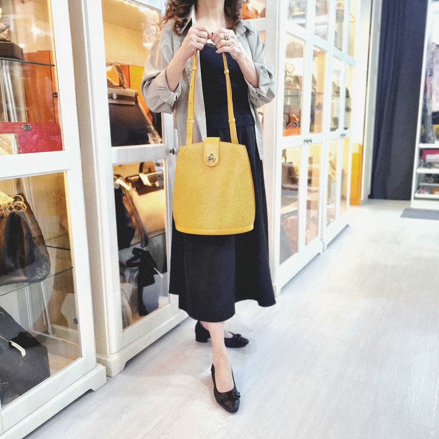 Louis Vuitton Cluny Epi Yellow Ghw