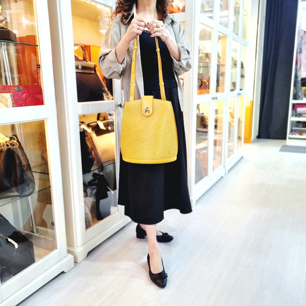 Louis Vuitton Cluny Epi Yellow Ghw