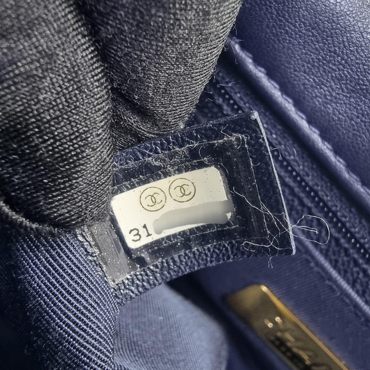 Chanel C19 Small Flap Goatskin 3 Tone Hw (Navy Blue)