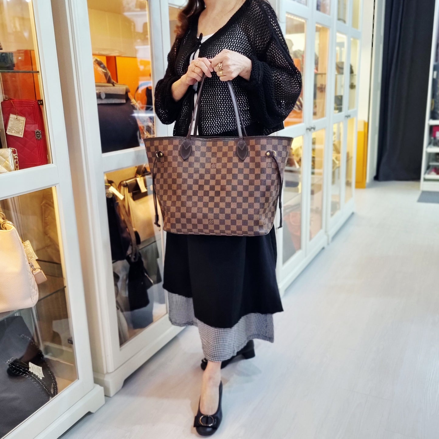 Louis Vuitton Neverfull MM Damier Ebene Ghw