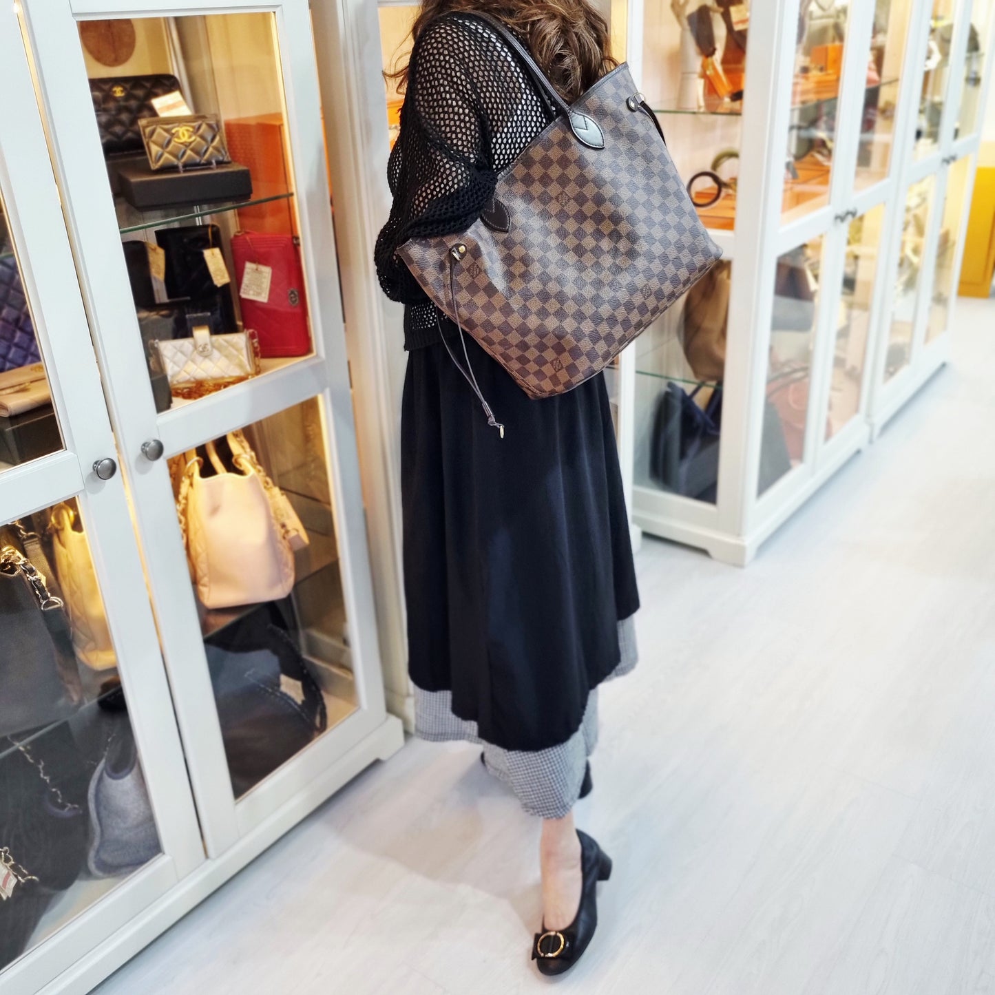 Louis Vuitton Neverfull MM Damier Ebene Ghw