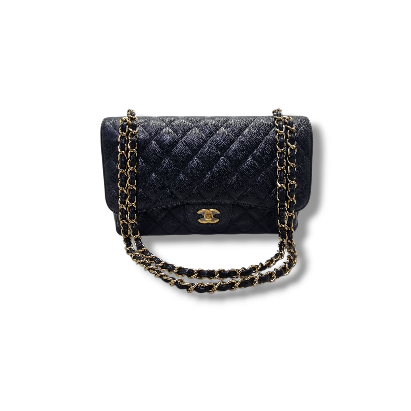 Chanel Classic Jumbo Double Flap Caviar Ghw (Black)