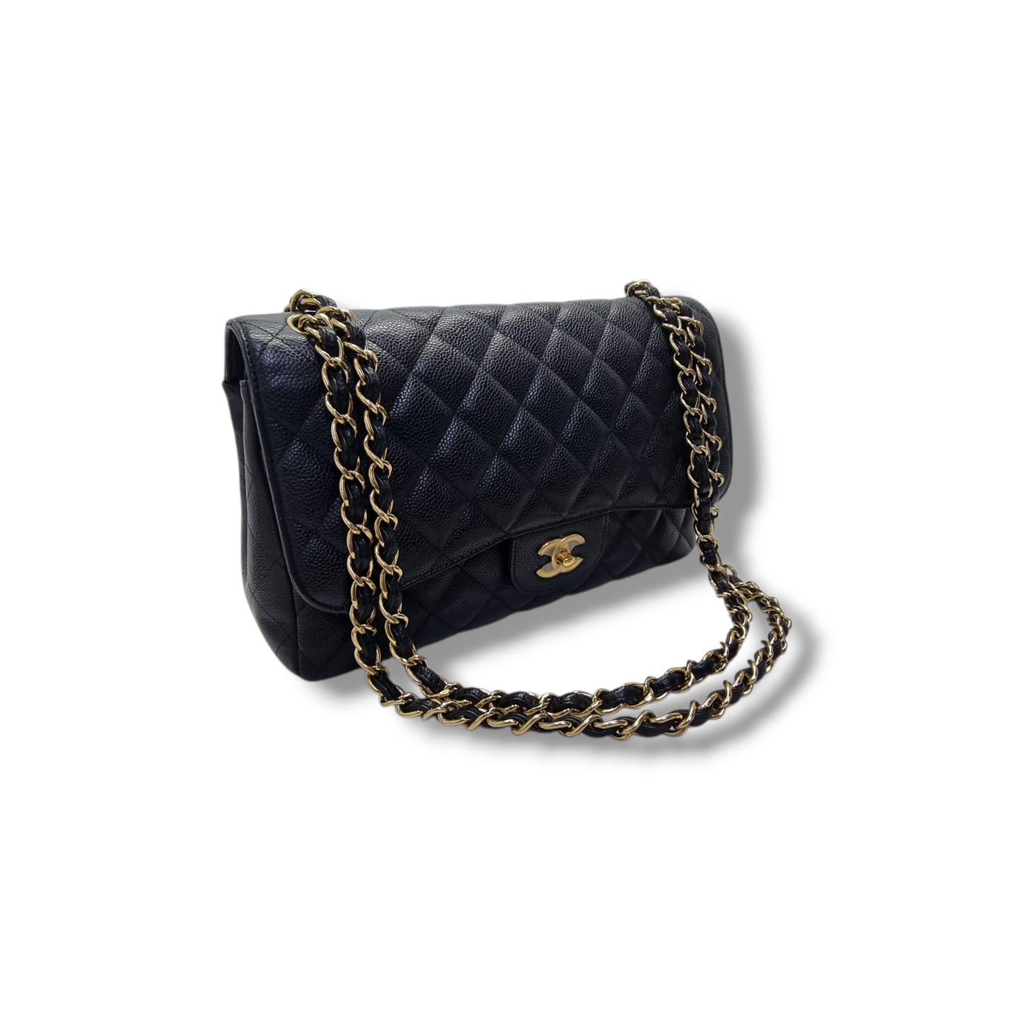 Chanel Classic Jumbo Double Flap Caviar Ghw (Black)