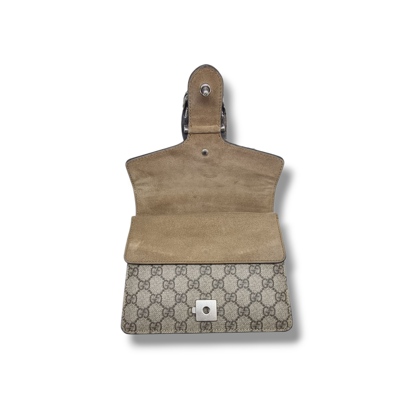 Gucci GG Supreme Dionysus Small Leather Crossbody Shw (Beige/Brown)