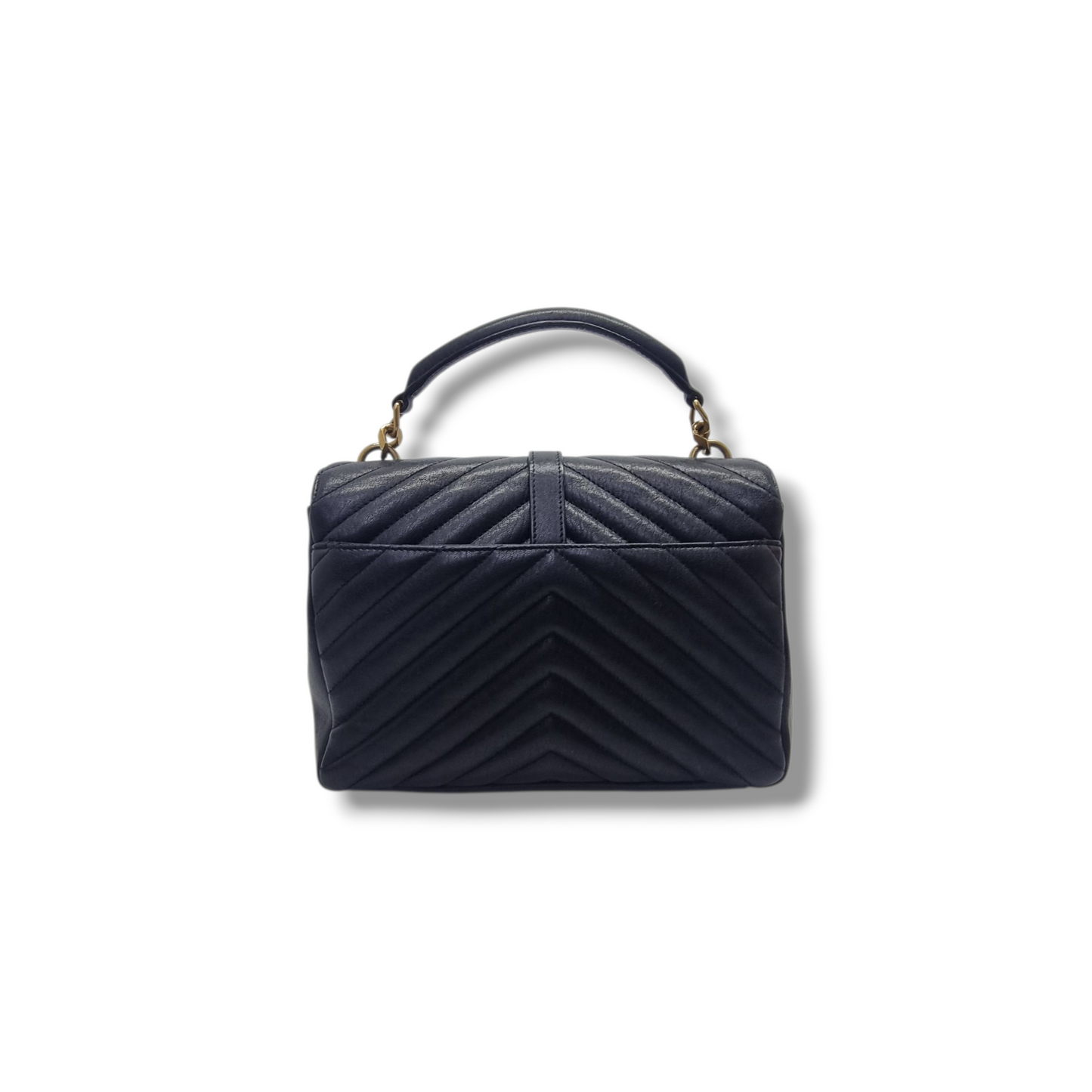 YSL College Medium Quilted Leather Tote Bag Ghw (Black)