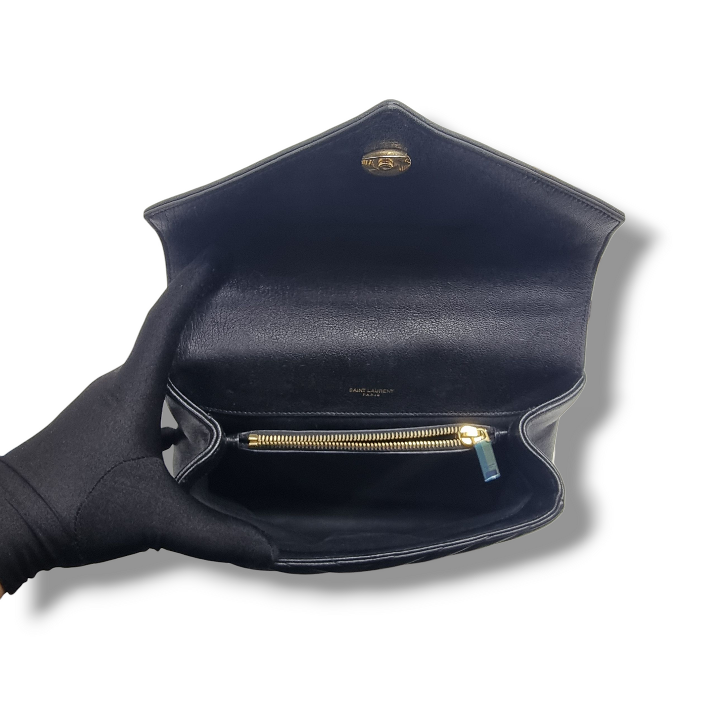 YSL College Medium Quilted Leather Tote Bag Ghw (Black)