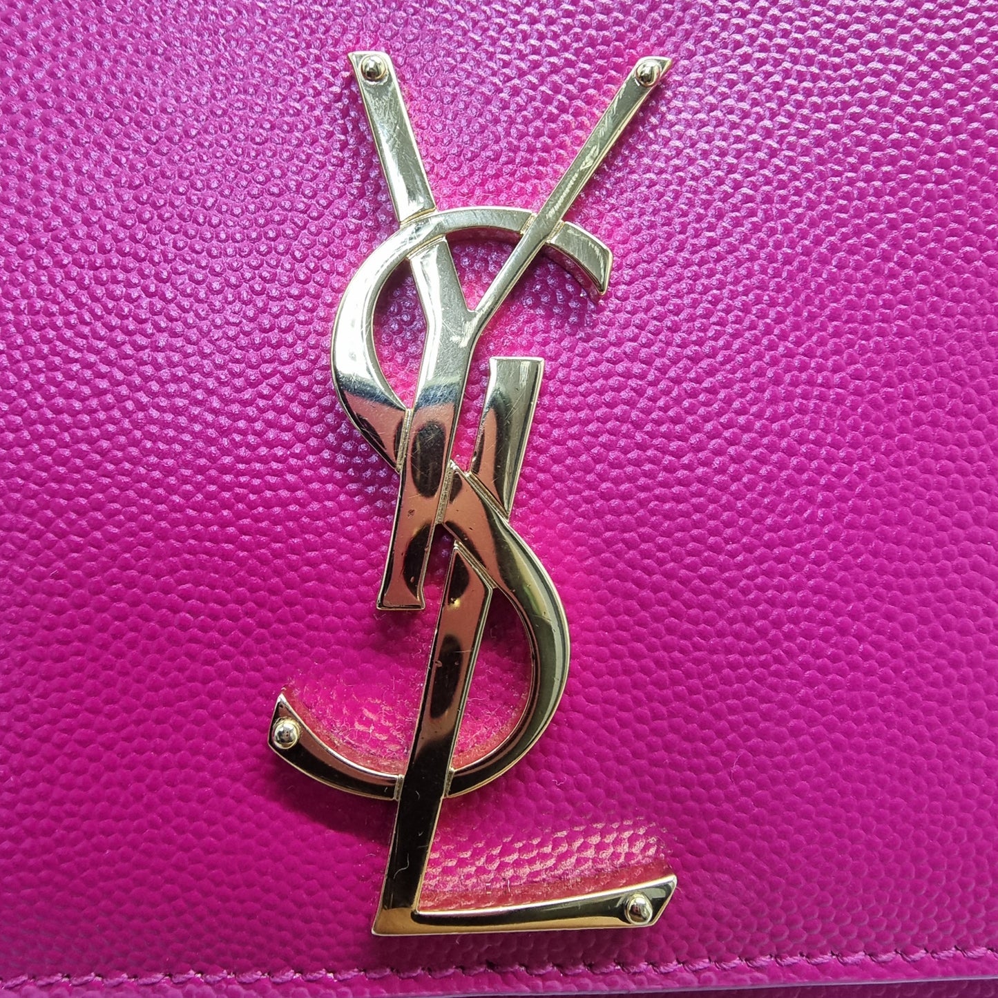 YSL Kate Medium Grained Leather Chain Bag Ghw (Pink)
