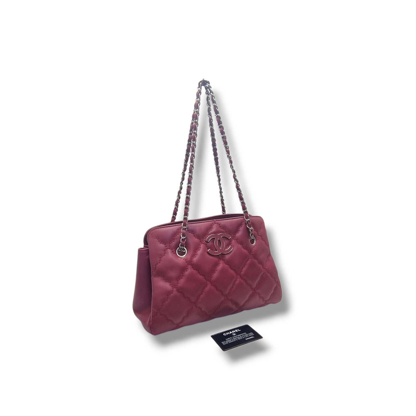 Chanel Hampton Coco Mark Ultra Stitch Leather Shoulder Bag Shw (Red)