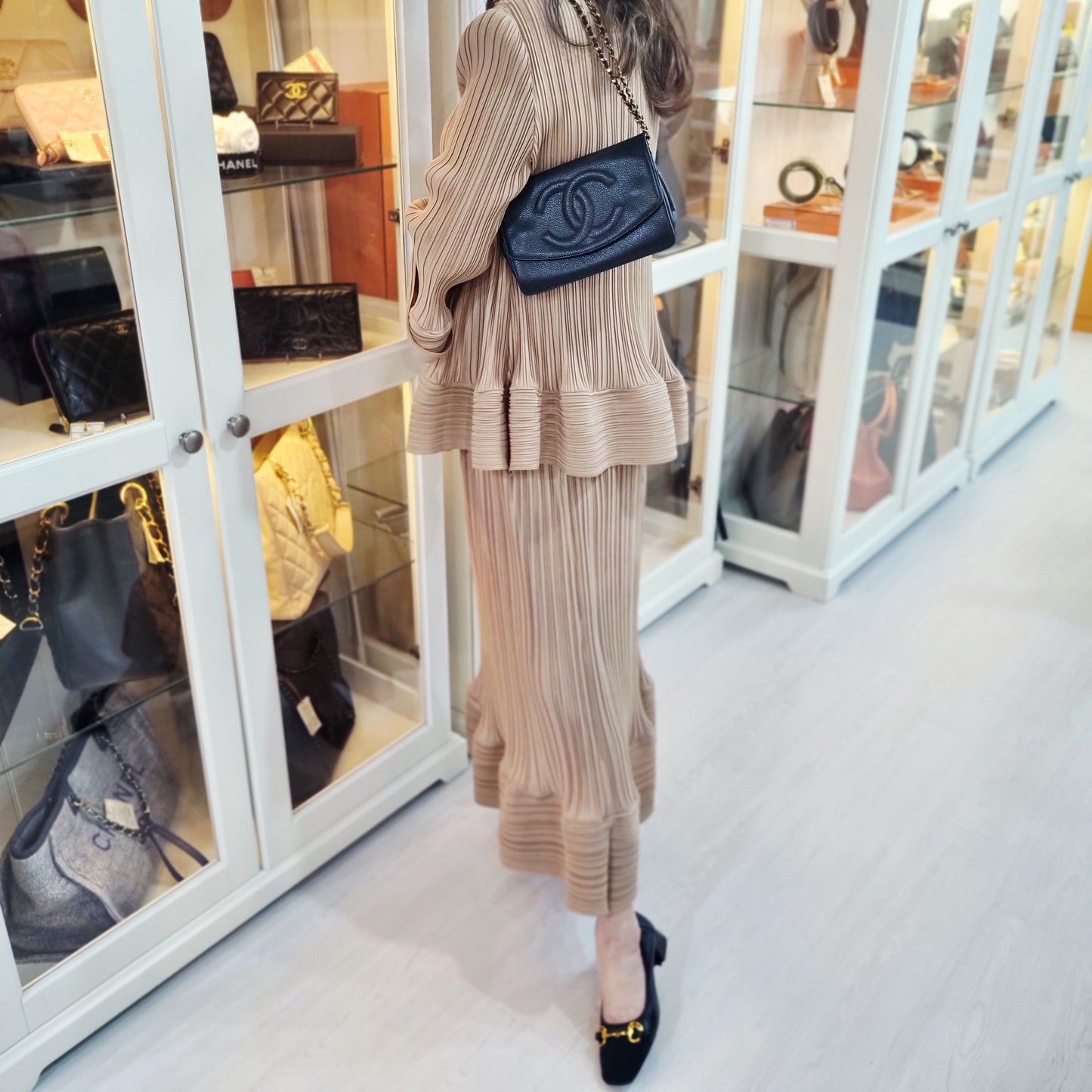 Chanel Vintage Wallet On Chain Caviar Ghw (Black)