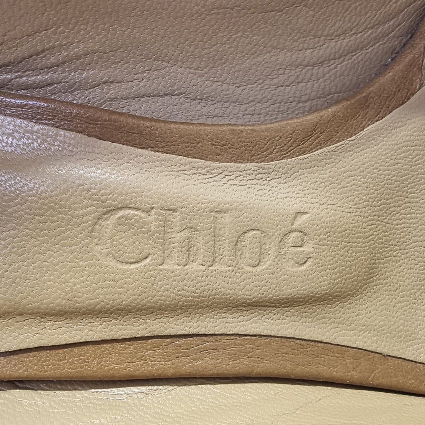 Chloe Leather Buckle Slip On Pumps (Caramel)