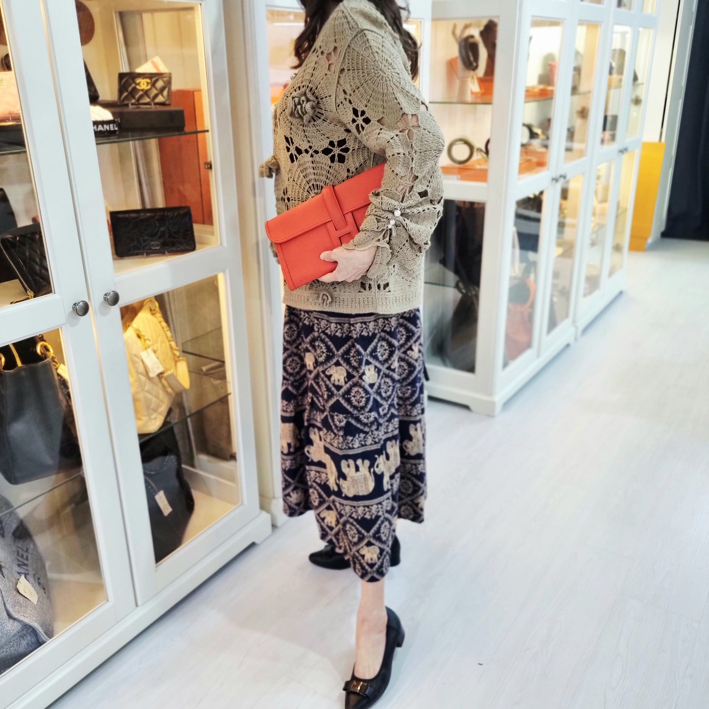 Hermes Jige Elan 29 Swift Calfskin Clutch (Red)