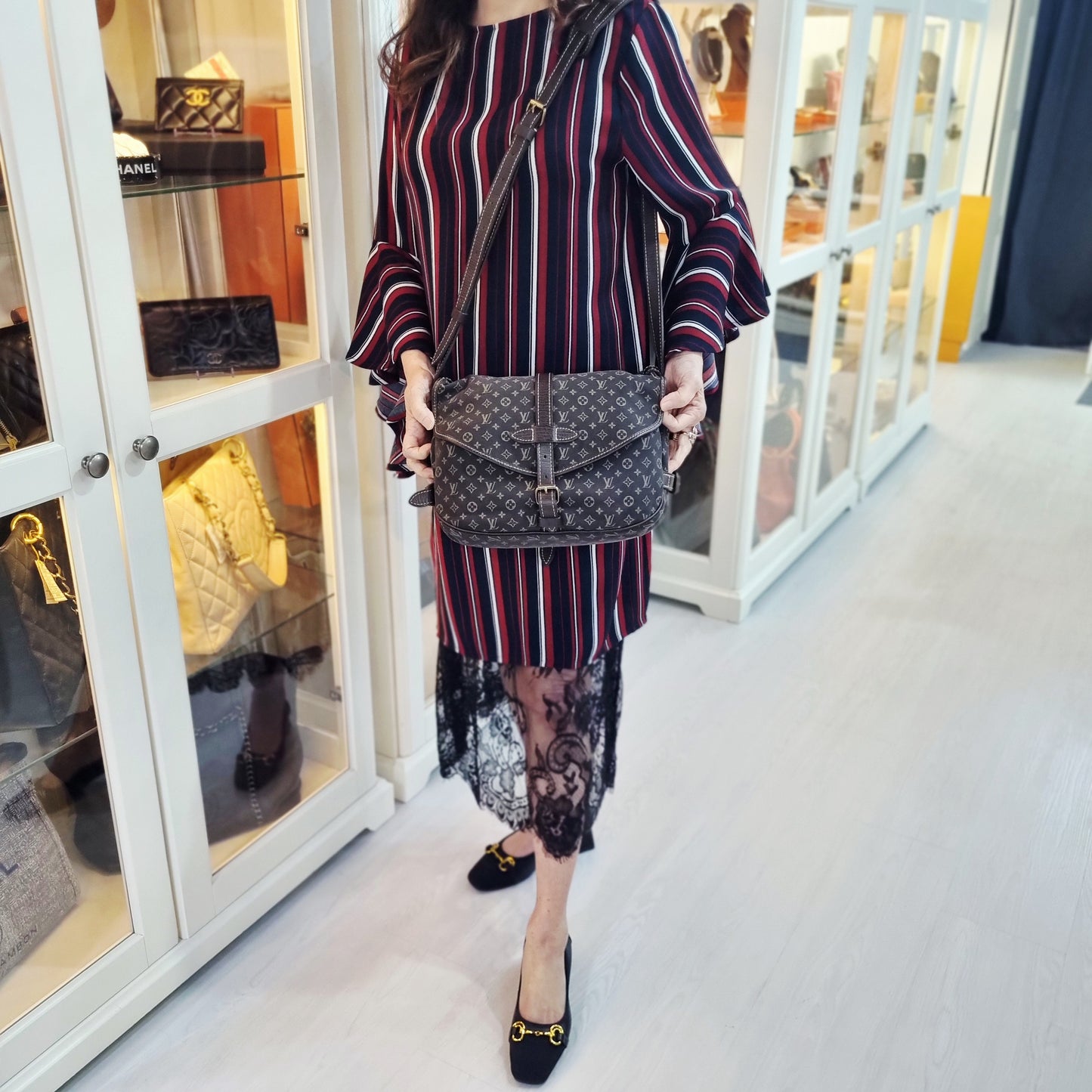 Louis Vuitton Saumur 30 Monogram Mini Lin Ghw (Black)