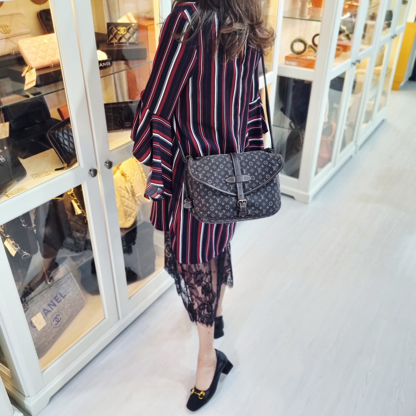 Louis Vuitton Saumur 30 Monogram Mini Lin Ghw (Black)