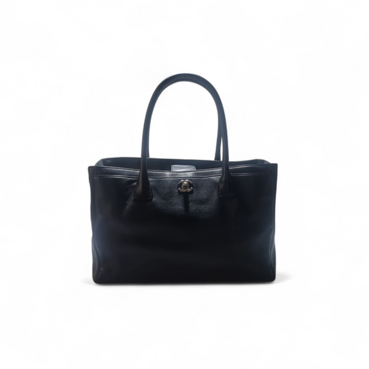 Chanel Executive Cerf Leather Bag Black Shw
