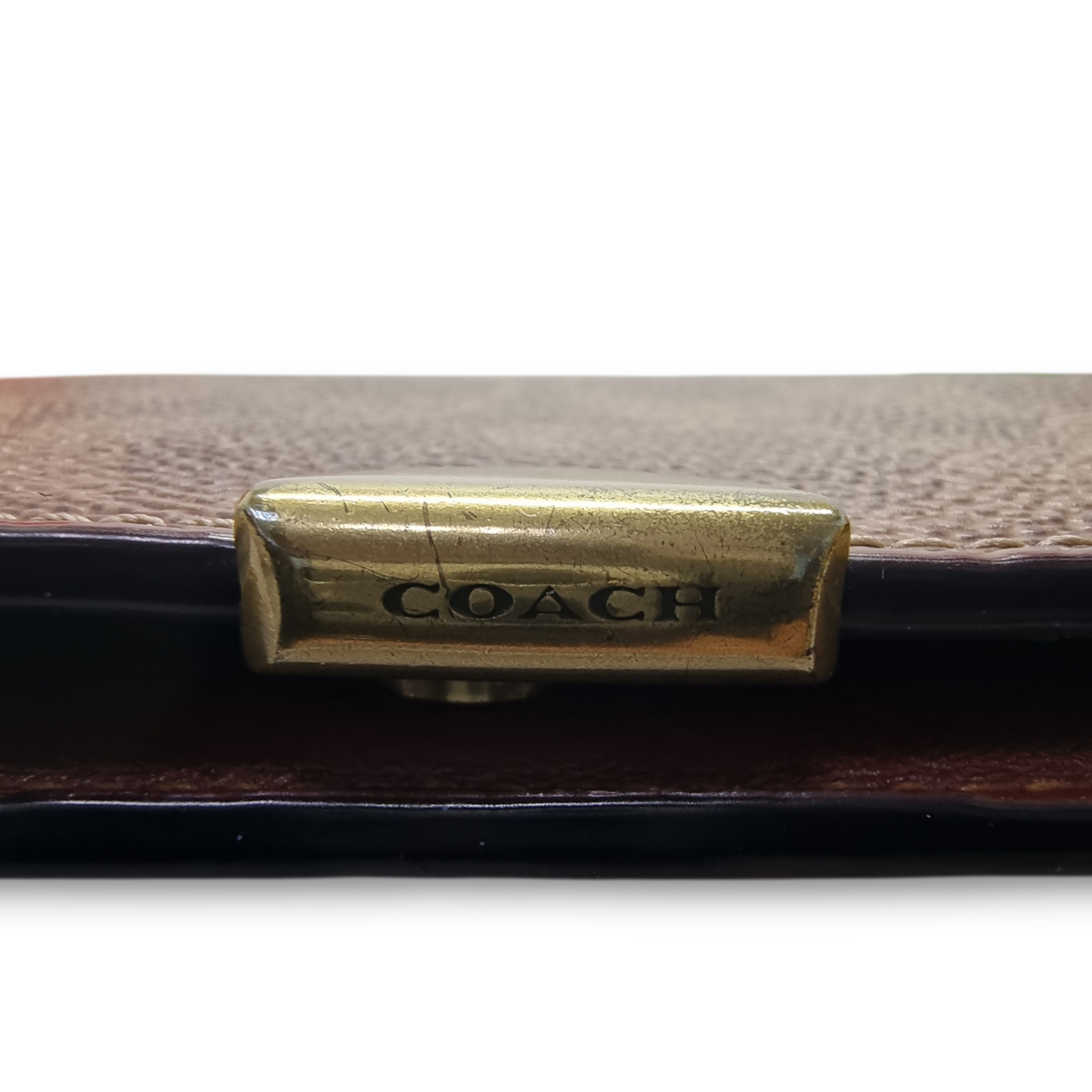Coach Dreamer Card Case In Signature Canvas Ghw (Brown)