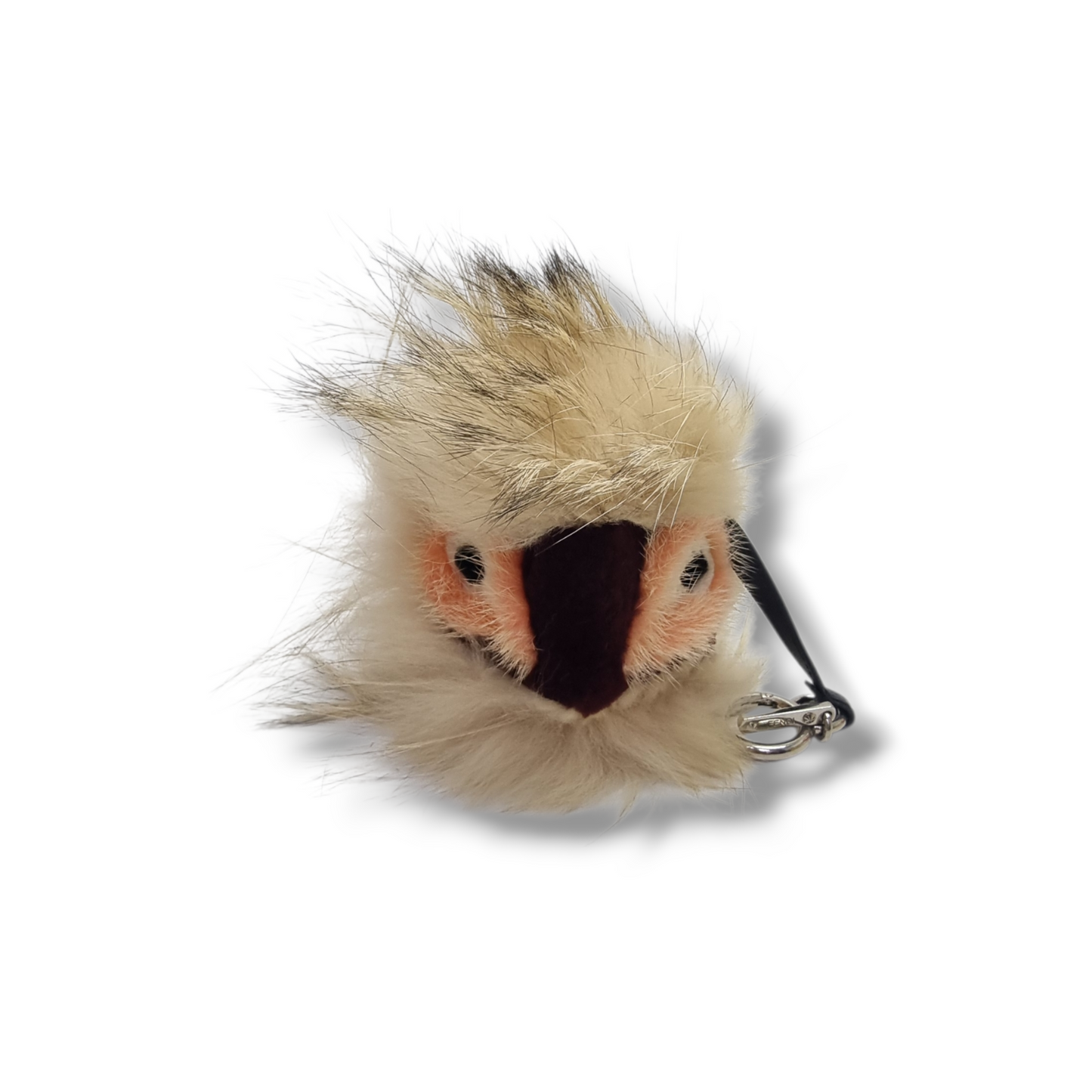 Fendi Charm Monster Eyes Fox Fur Shw (Beige/Burgundy/Pink)