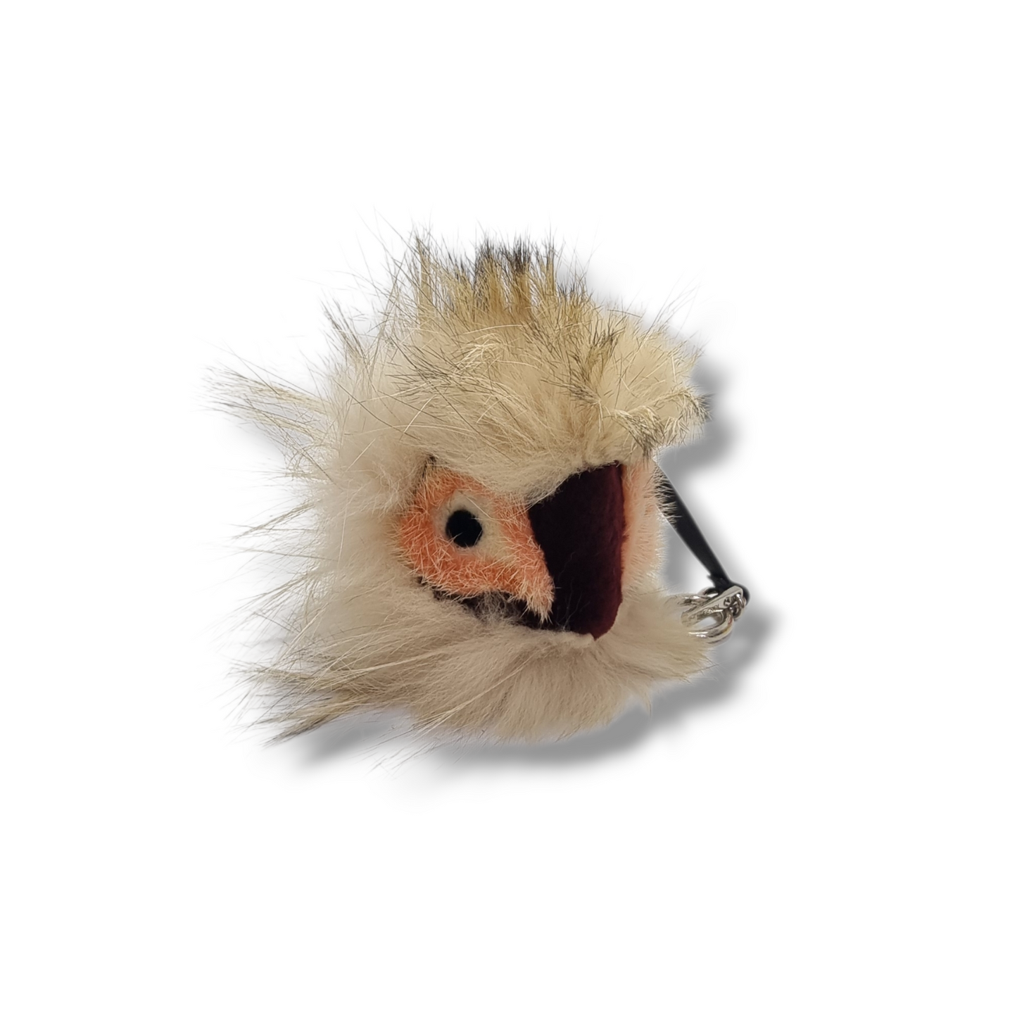 Fendi Charm Monster Eyes Fox Fur Shw (Beige/Burgundy/Pink)