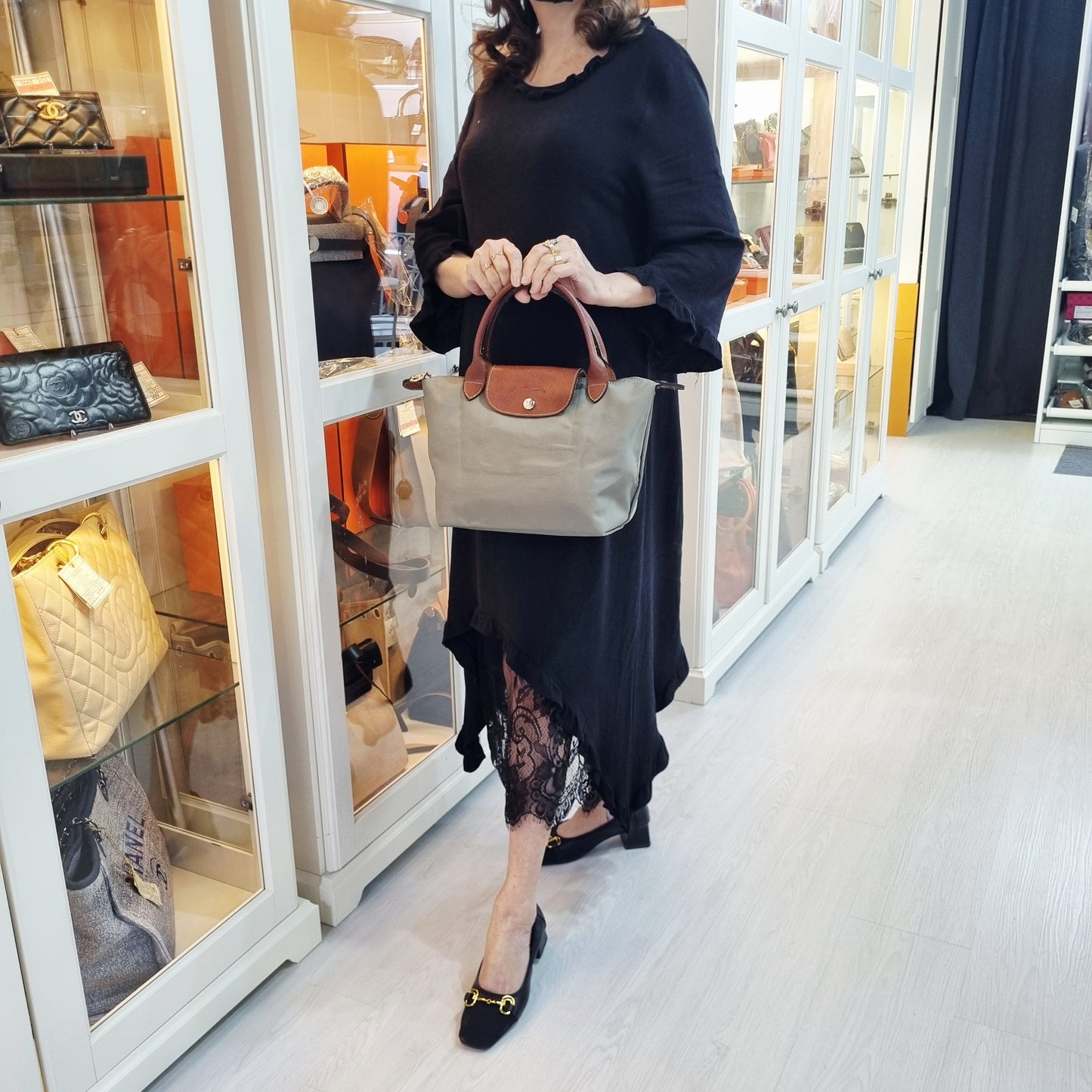 Longchamp Le Pliage Original S Recycled Polyamide Canvas Ghw (Grey)