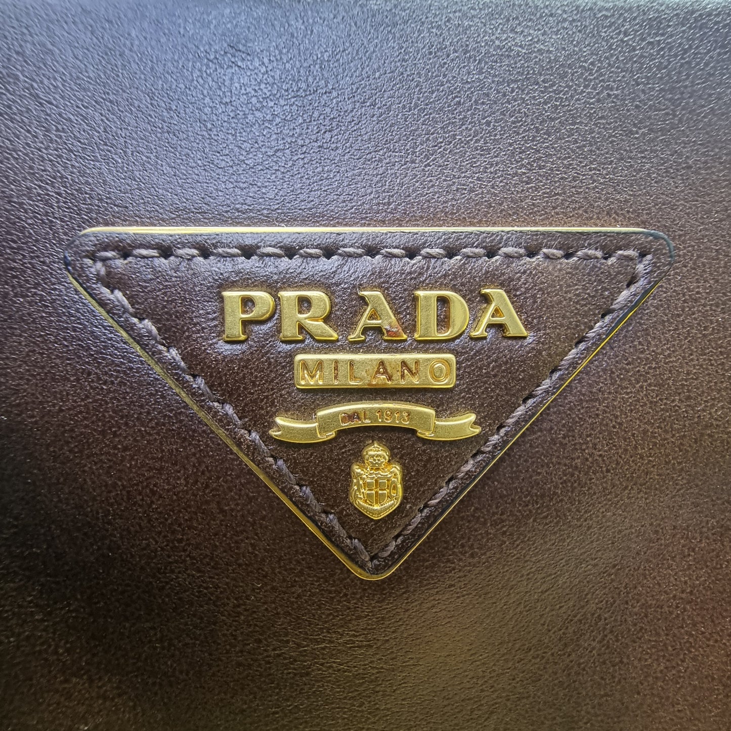 Prada Soft Calf Leather Tote Bag Ghw (Brown)