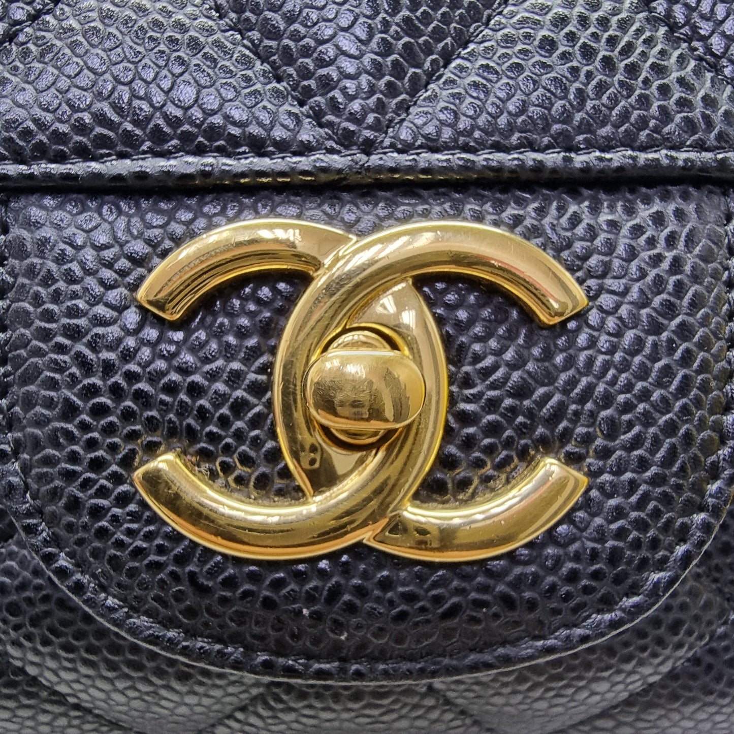 Chanel Classic Maxi Double Flap Caviar Ghw (Black)