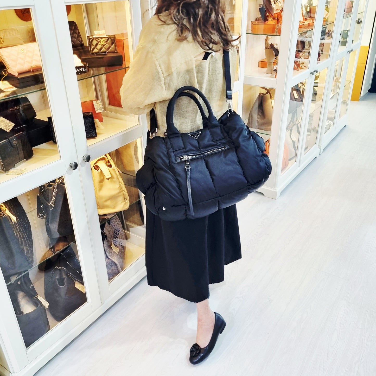 Prada Nylon Bomber Tote Bag Shw (Black)