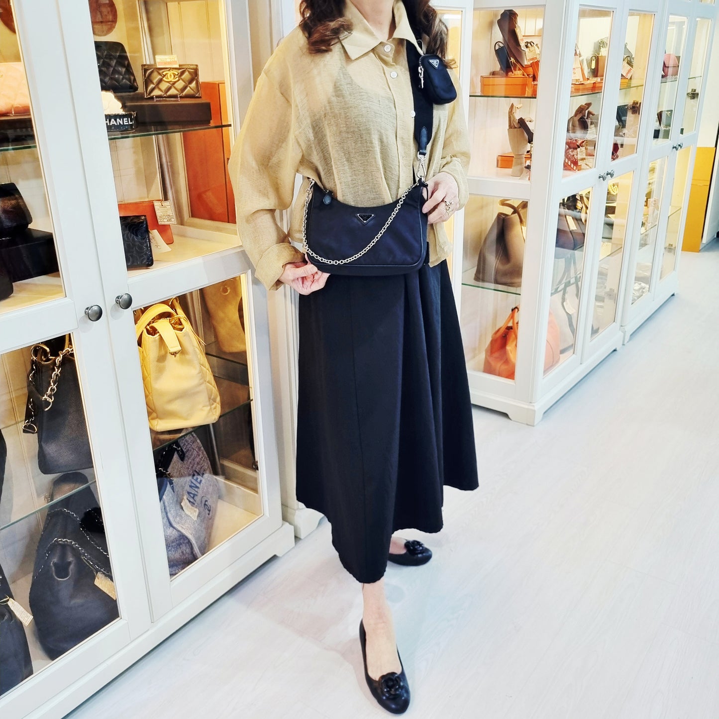 Prada 1BH204 Re-Edition 2005 Nylon Mini Bag W/Pouch Shw (Black)