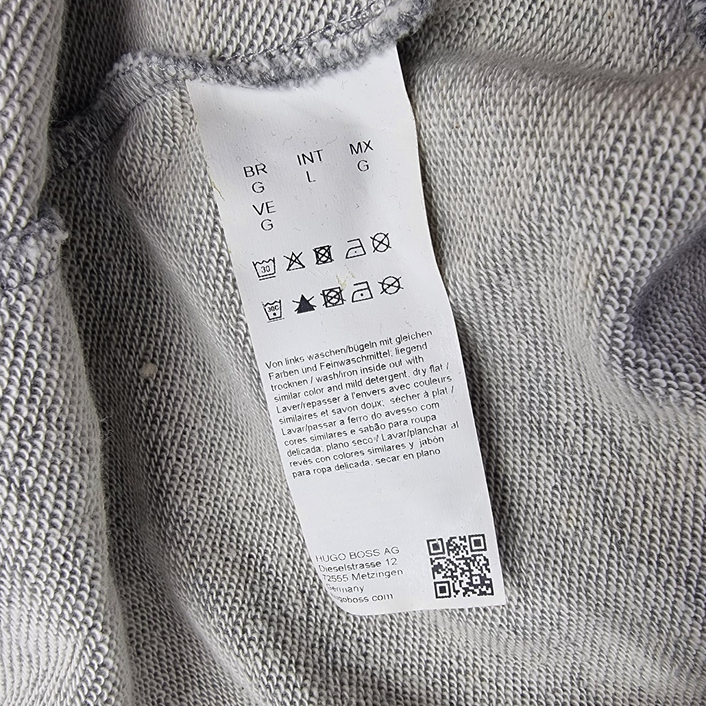 Hugo Boss Sweater Zip Neck Knitted Cotton (Grey)