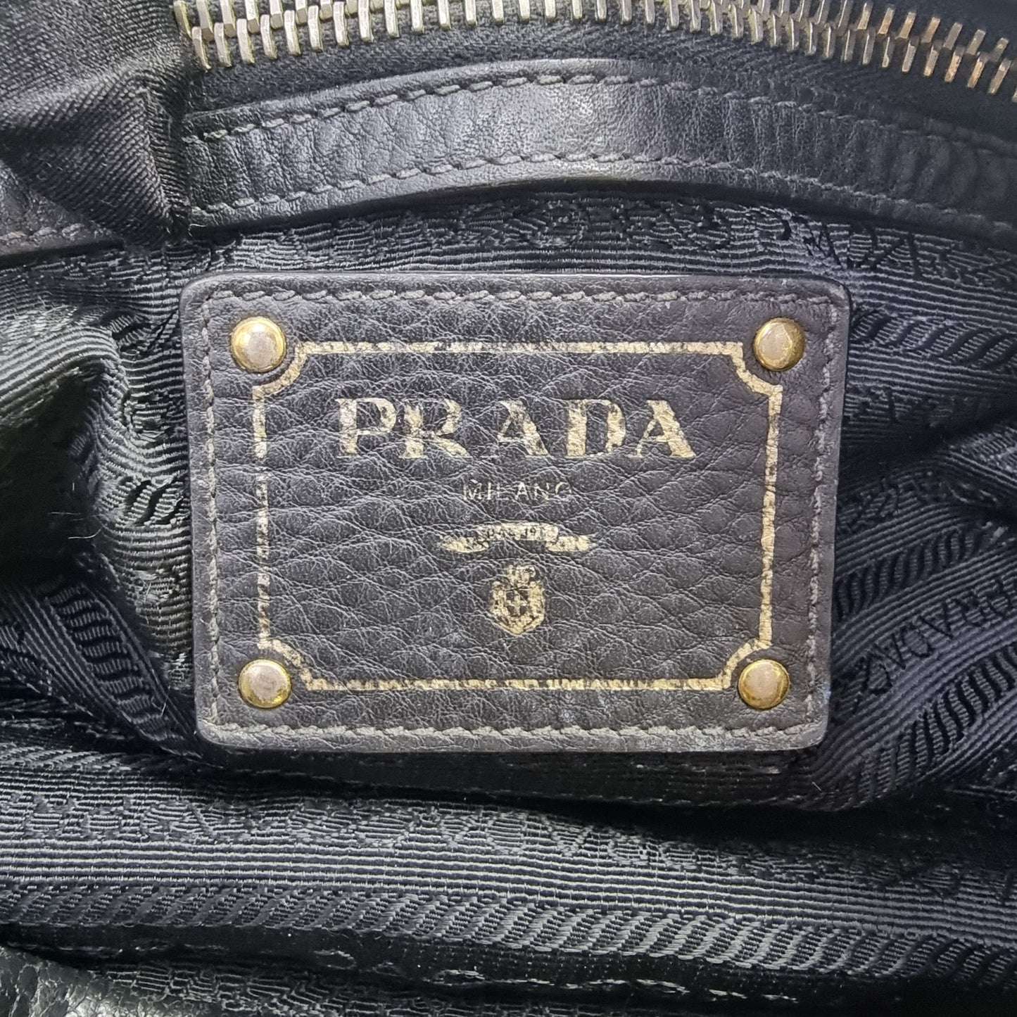 Prada BN2032 Nylon Leather Trim Tote Bag Ghw (Black)