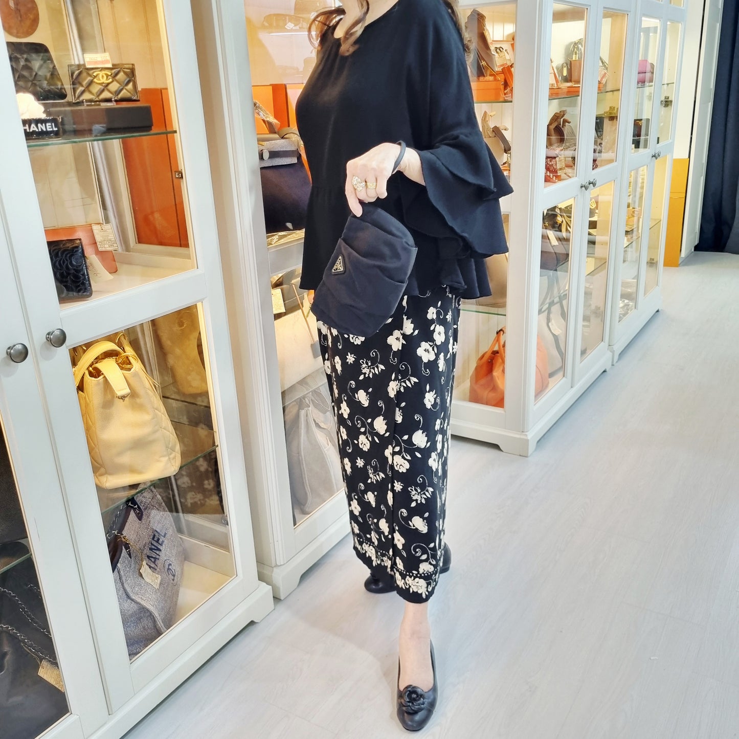 Prada 1N1422 Wristlet Nylon Clutch Ghw (Black)