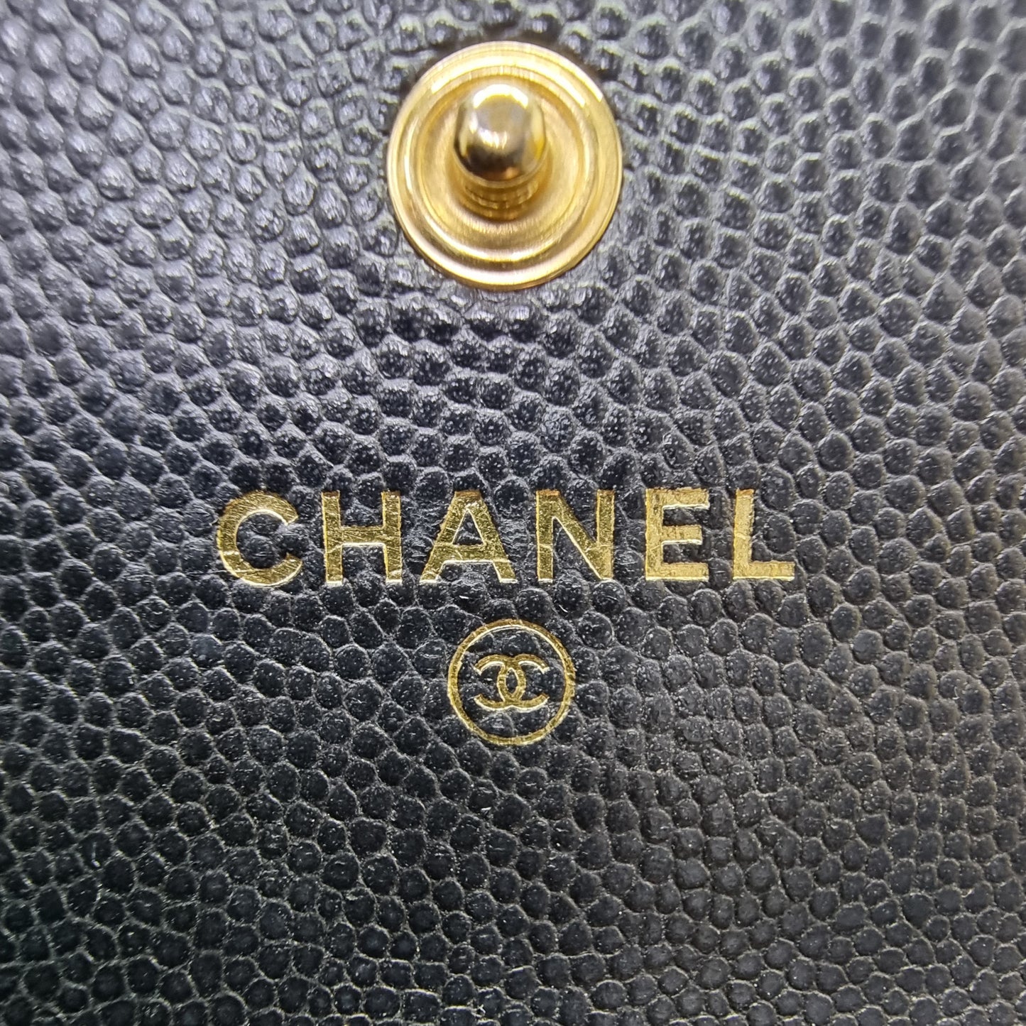 Chanel Boy Flap Card Holder Caviar Ghw (Black)