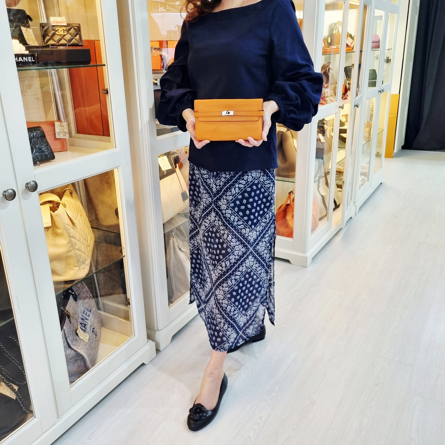 Hermes Kelly Wallet Togo Leather Phw (Orange)